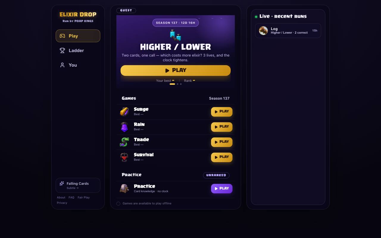 The front page of drop.poapkings.com on Oct 20, 2026